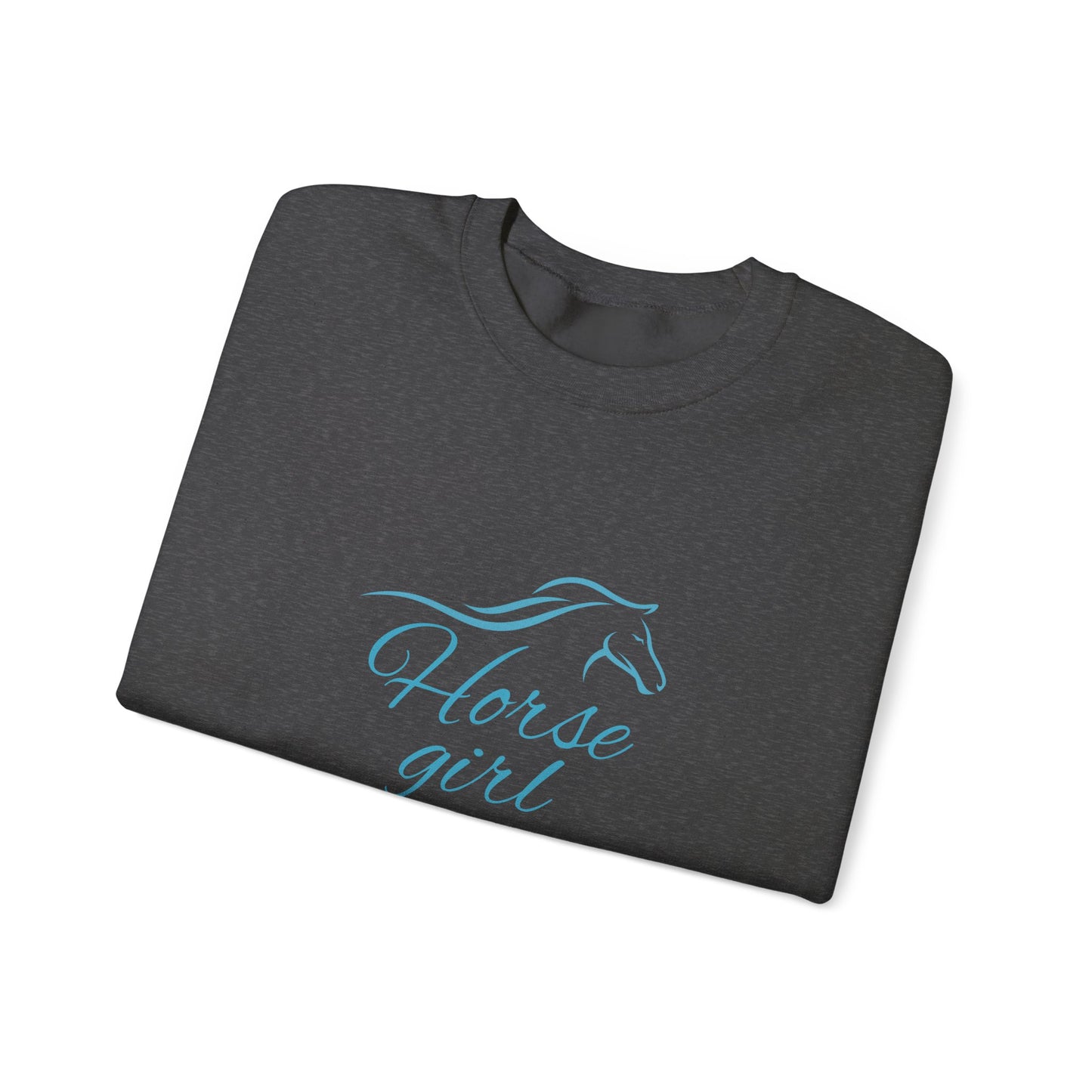 "Horse Girl" Inspirational Sweatshirt - Turquoise Horse & Flowers