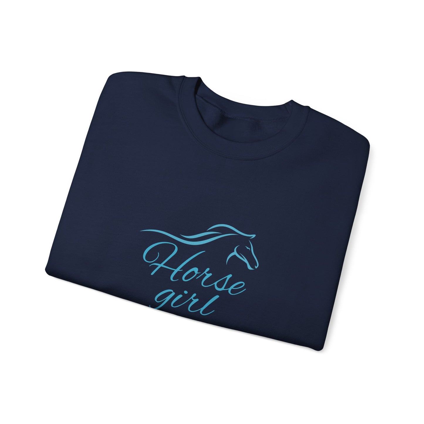 "Horse Girl" Inspirational Sweatshirt - Turquoise Horse & Flowers