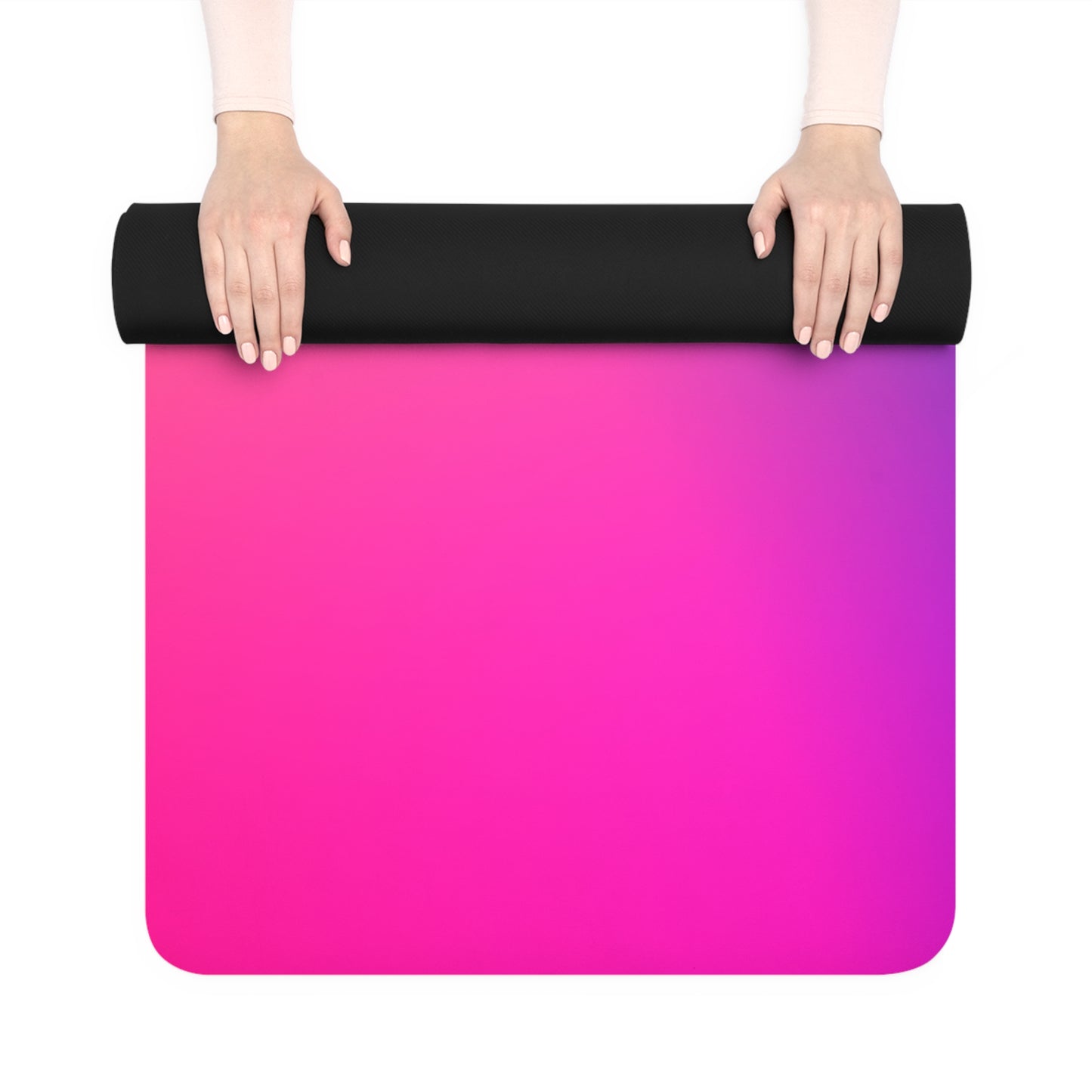 Warrior Pose Rubber Yoga Mat in Color — "I am a Warrior too" Printed Exercise Mat