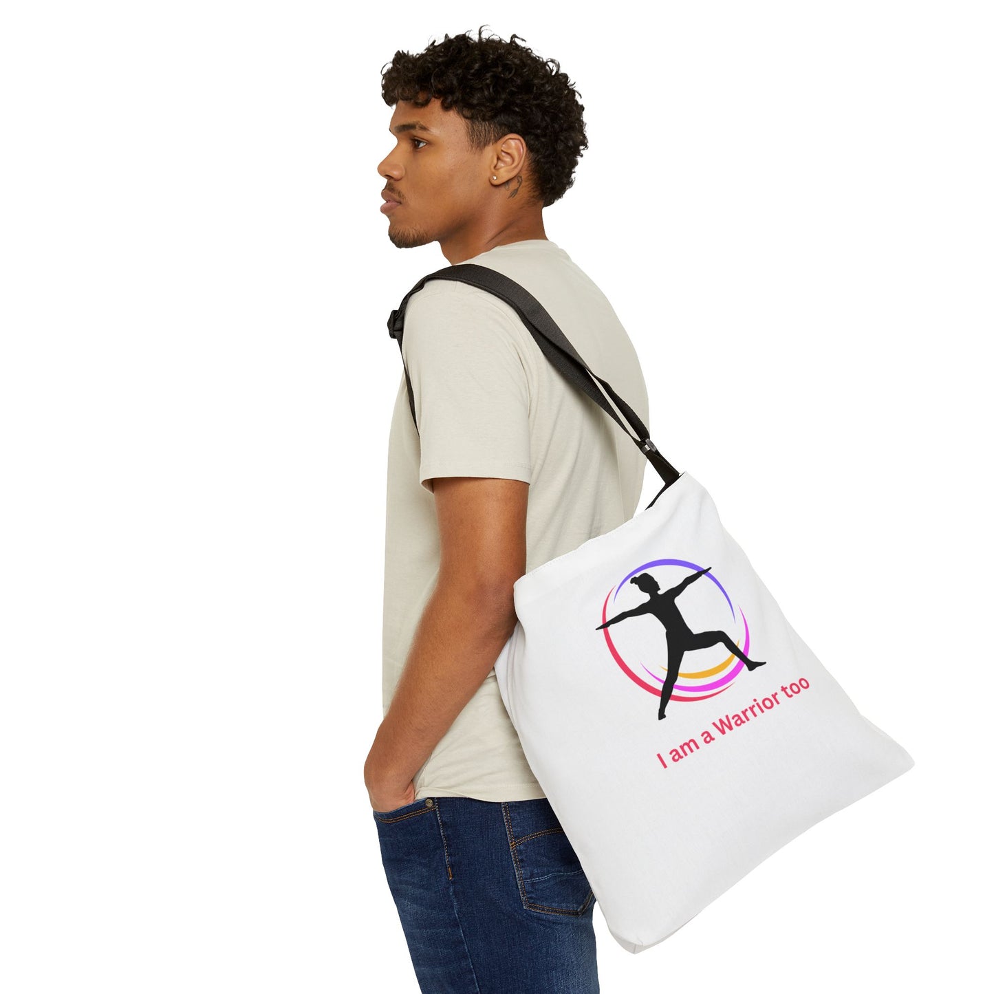 I am a Warrior Too - Yoga Tote Bag with Color