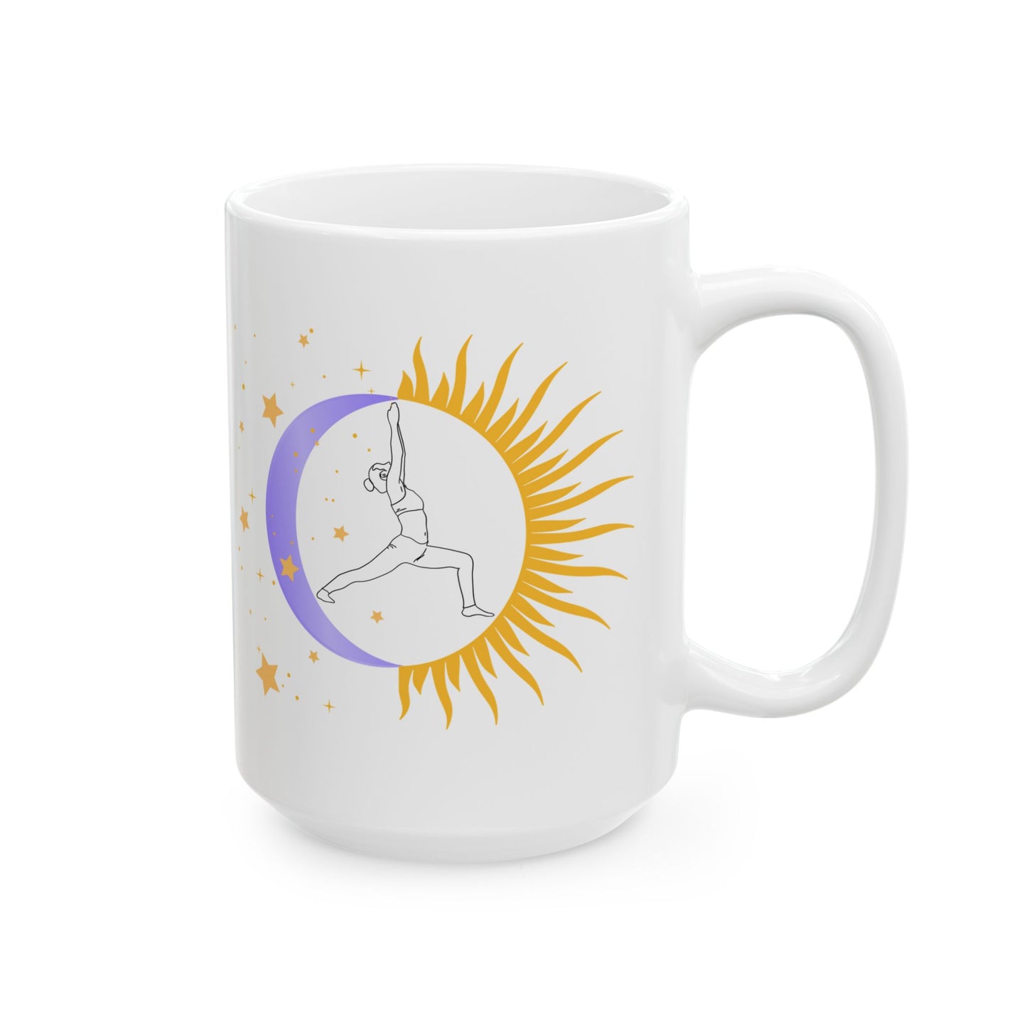 Coffee Mug - Sun & Moon Warrior - Inspirational Ceramic Mug (15oz)