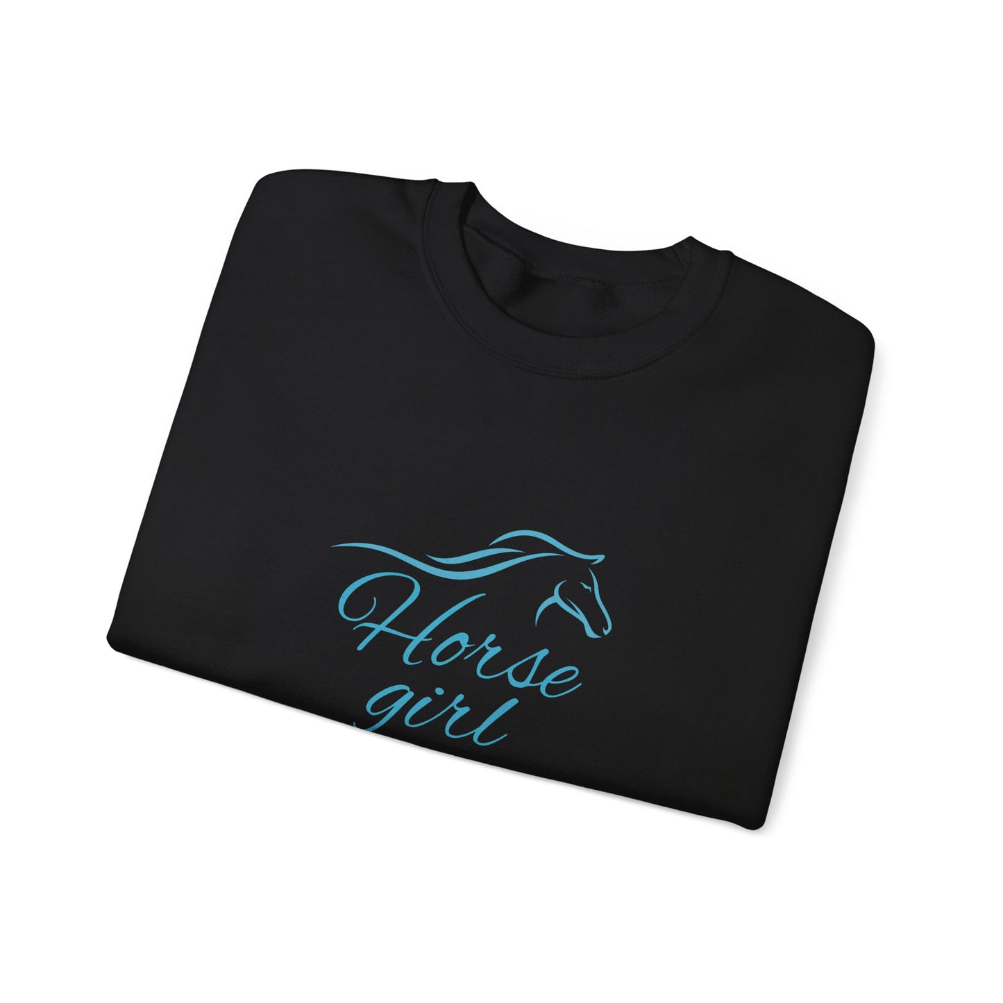 "Horse Girl" Inspirational Sweatshirt - Turquoise Horse & Flowers
